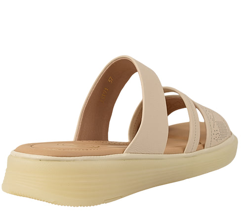 Papuci casual, dama, FORMAZIONE, 33191 crem, piele naturala